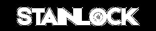 StainLock white logo on black background, featuring text with circular lock icon integrated into the O