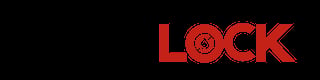 Red LOCK logo with padlock icon on black background